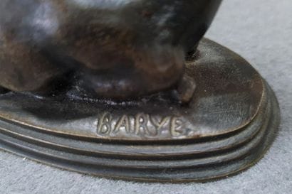 Antoine Louis BARYE (1796-1875)
Biche couchée.
Epreuve...