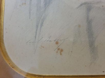 Ecole Française XIX°
Portrait de famille.
Dessin,...