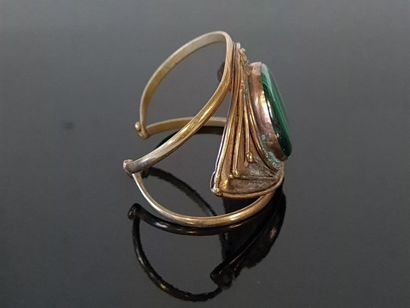 Brass cuff bracelet and important malach...