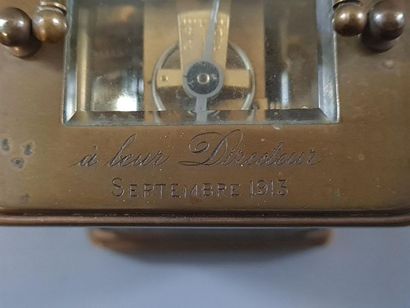 Travel alarm clock with canvas box. Watchmaker...