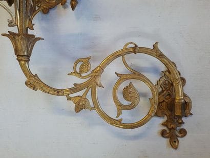 Pair of five-light brass wall lights. 
60...