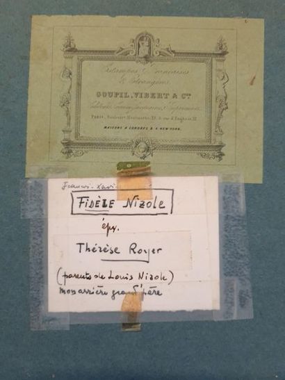Paire de dessins XIX°:
Portrait d'homme et...