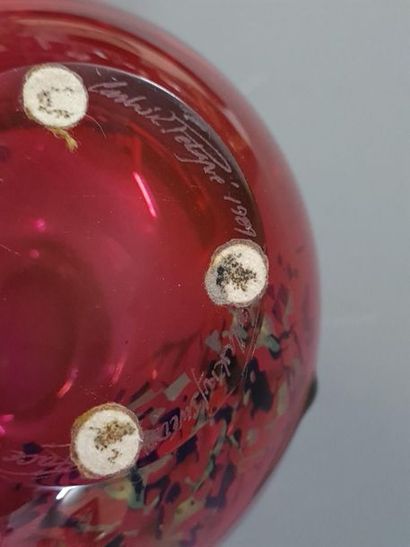 Edition ORREFORS
Vase en verre avec pastillage...