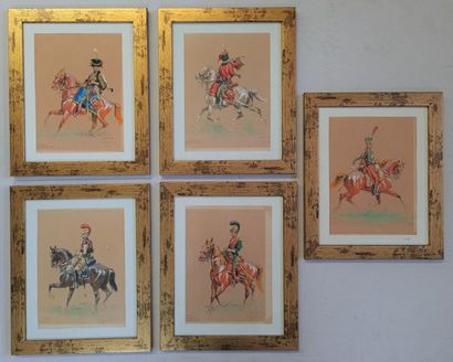 Eugène PECHAUBES (1890-1967) 
Cinq aquatintes...