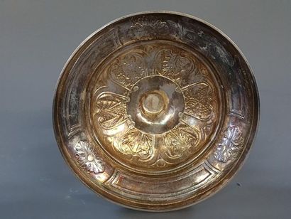 Calice en argent et vermeil, et patène en...