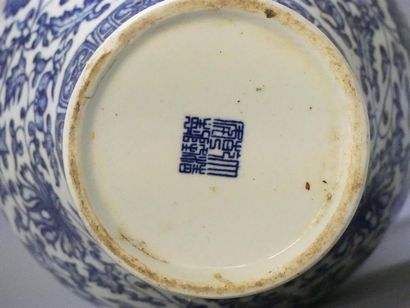 Vase en porcelaine de Chine décor bleu et...