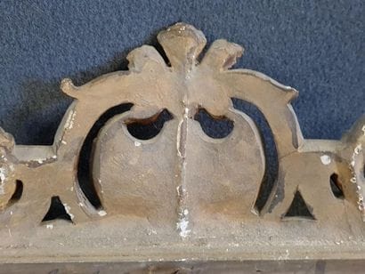 Mirror with wooden and gilded stucco glass...