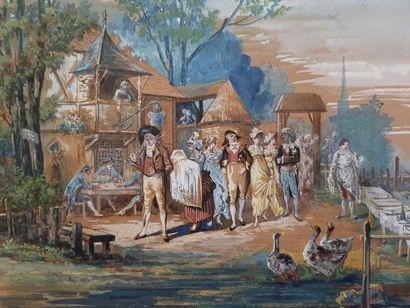 LEROY (XIX°)
Le Baptême - 
Gouache sur papier...
