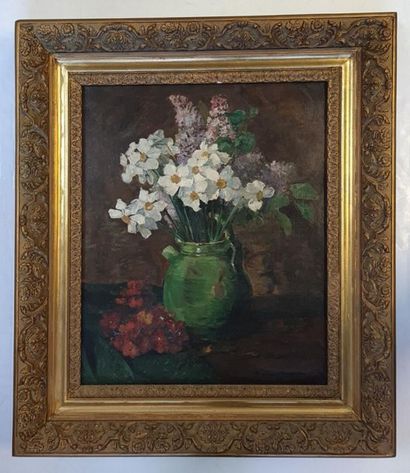 Marie KREMER ( XX°)
Bouquet de narcisses.
huile...