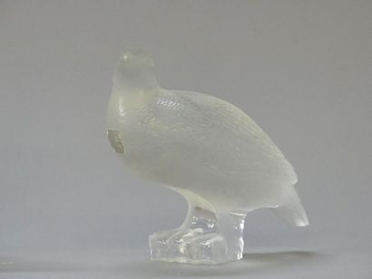 LALIQUE France: 
Perdrix couchée et perdrix...