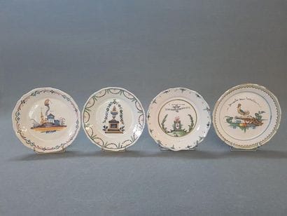 Ensemble de quatre assiettes révolutionnaires...