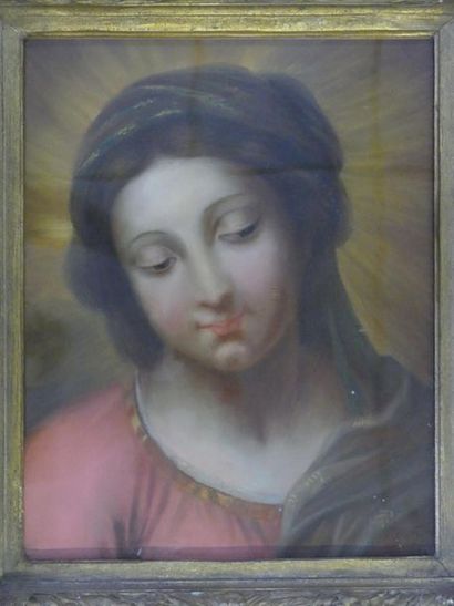 Ecole française XIX° siècle.
Vierge
Pastel...