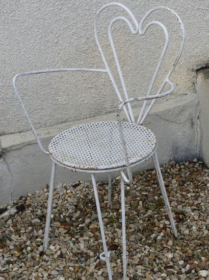 Salon en fer courbé, tôle perforée, laqué...