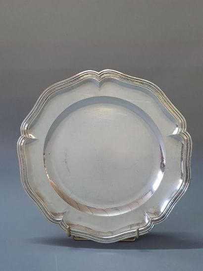 Plat rond et plat ovale en argent 925°/00,...
