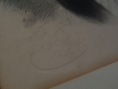 G. ROBERTI (XIX°)
Paire de portraits: Couple.
Dessin...