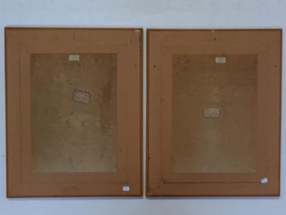 G. ROBERTI (XIX°)
Paire de portraits: Couple.
Dessin...