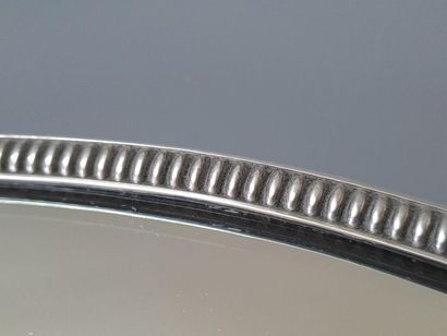 Surtout de table ovale, plateau miroir, cerclé...