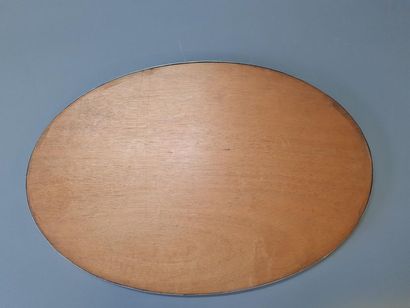 Surtout de table ovale, plateau miroir, cerclé...