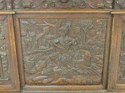 Middle desk with richly carved neo-Renaissance...