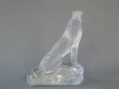 LALIQUE FRANCE:
Guépard.
Sculpture en cristal...