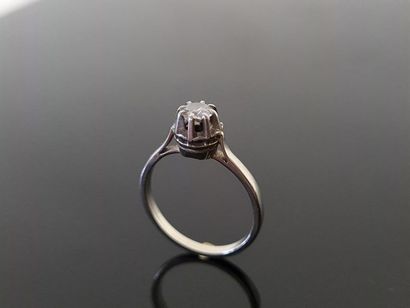 Solitaire in white gold set with a diamond...