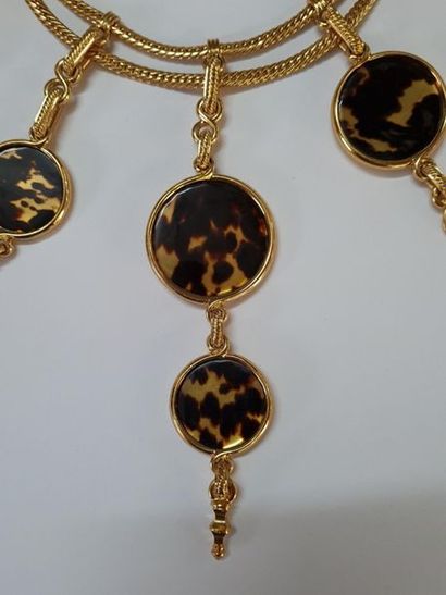 YVES SAINT LAURENT
Large gold-plated metal...