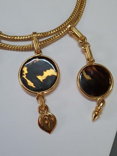 YVES SAINT LAURENT
Large gold-plated metal...