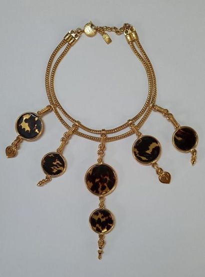 YVES SAINT LAURENT
Large gold-plated metal...