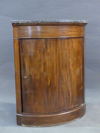 Corner in mahogany veneer, St Anne grey marble...