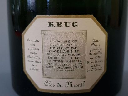 Champagne KRUG Clos du Mesnil 1982 1 bouteille
On...