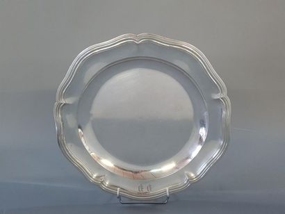Bel ensemble de trois plats en argent 925°/00,...