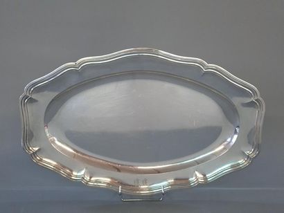 Bel ensemble de trois plats en argent 925°/00,...