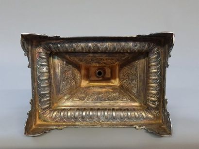 Ostensoir en argent repoussé et ciselé de...