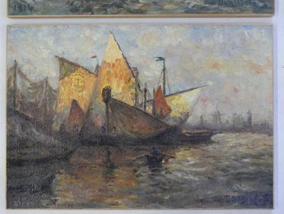 Ecole moderne début XX°
Homme sur une barque./...