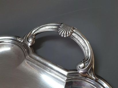 Plateau en argent 925°/00, à deux anses et...