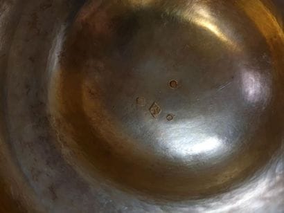 Ciboire en argent, intérieur doré, à décor...