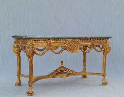 Table à gibier en bois sculpté et peinture...
