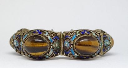 Silver filigree cuff bracelet, 800°/00, four...