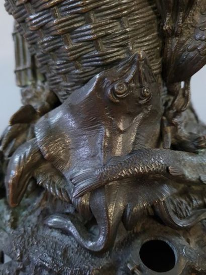 Nécessaire de bureau en bronze à décor de...