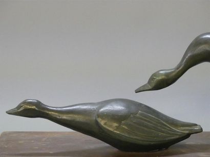 André TAJANA (1913-1999)
Two ducks;
Bronze...
