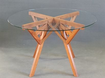 Salle à manger en teck comprenant une table...