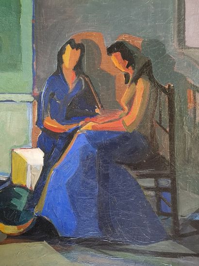 Ecole Française XX°.

La Conversation 

huile...
