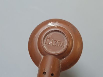 Mazda desk lamp with opal glass shade.

H....