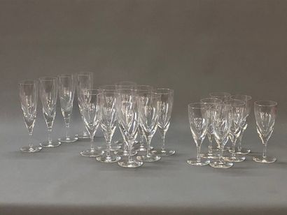 DAUM part of a crystal glass service, on...