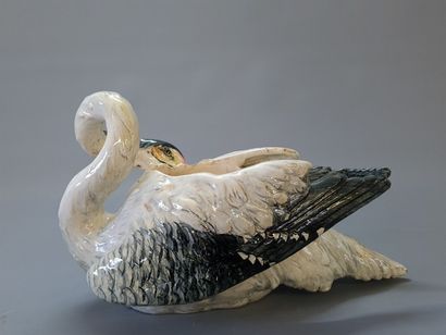 Delphin MASSIER (1836-1907) 

Héron.

Coupe...