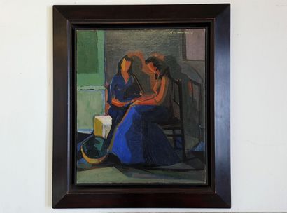 Ecole Française XX°.

La Conversation 

huile...