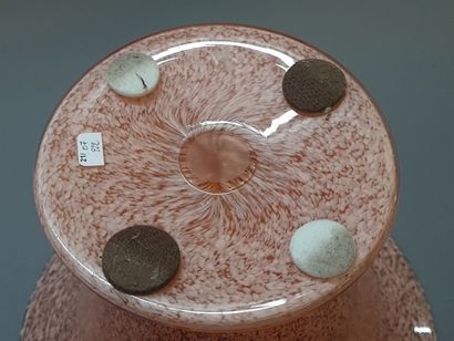 Vase with flared neck on pink speckled glass...