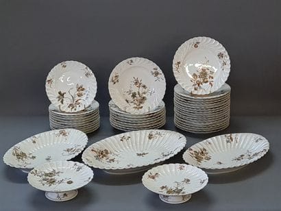 HAVILAND: Beau service de table à côtes torses,...