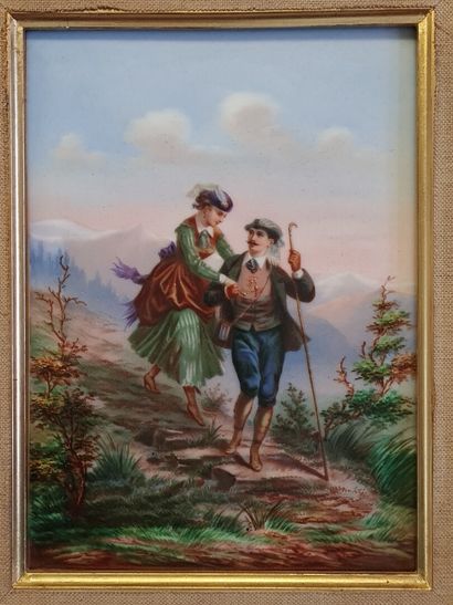 Ecole française XIX°

Couple en montagne.

Plaque...