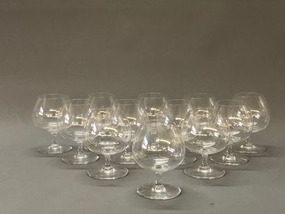 BACCARAT: suite of twelve crystal alcohol...